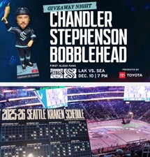 2025 Chandler Stephenson Seattle Kraken Bobblehead SGA 12/10 + FREE Magnet 