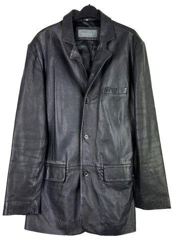 Ben Sherman, Vintage BEN SHERMAN REAL LEATHER CAR COAT Men`s Size Large Black