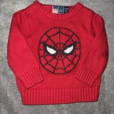 BabyGap Junk Food Boys Size 18-24 Months Spiderman Knit Sweater
