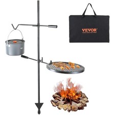 Adjustable Outdoor Cooking Rack - Heavy-Duty Campfire Grill with Storage Bag