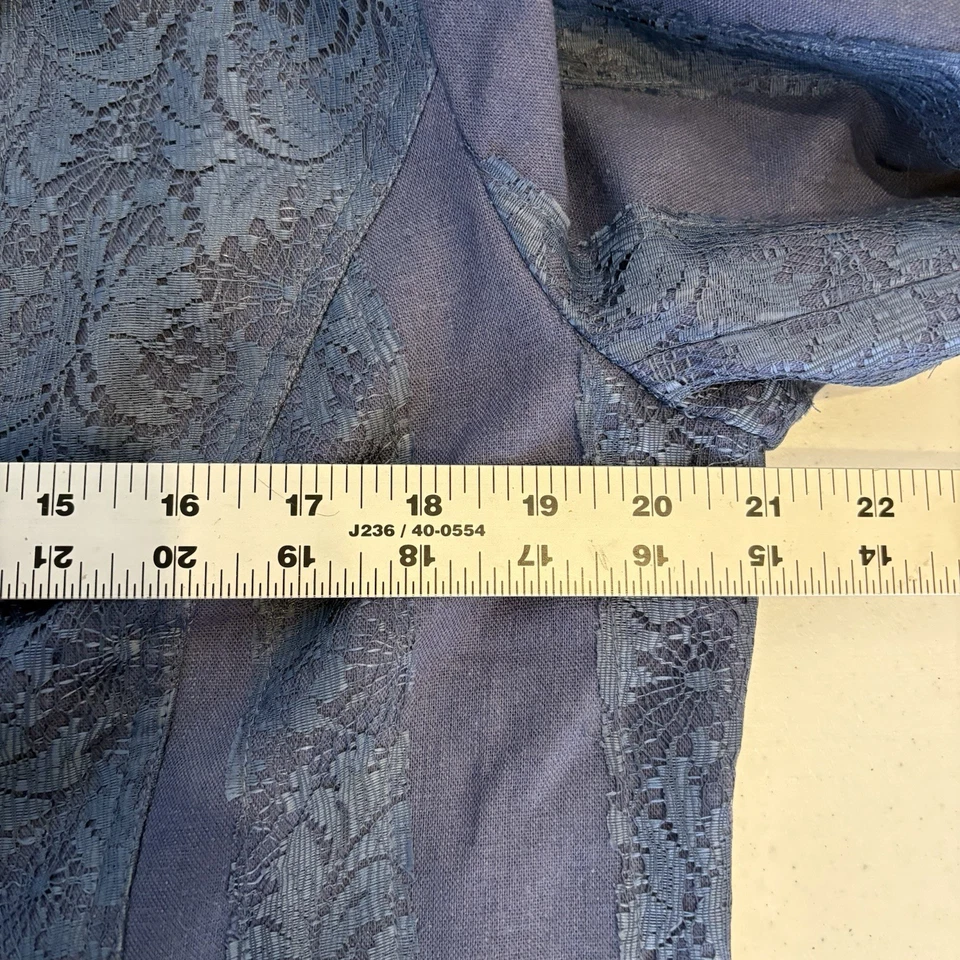 Coldwater Creek Womens Linen Blend Blazer Size Petite Large Lace Boho Western - Image 3 of 4