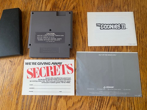 5-screw The Goonies II complete in box nintendo nes non-rev a seal factory MINT - Picture 10 of 10