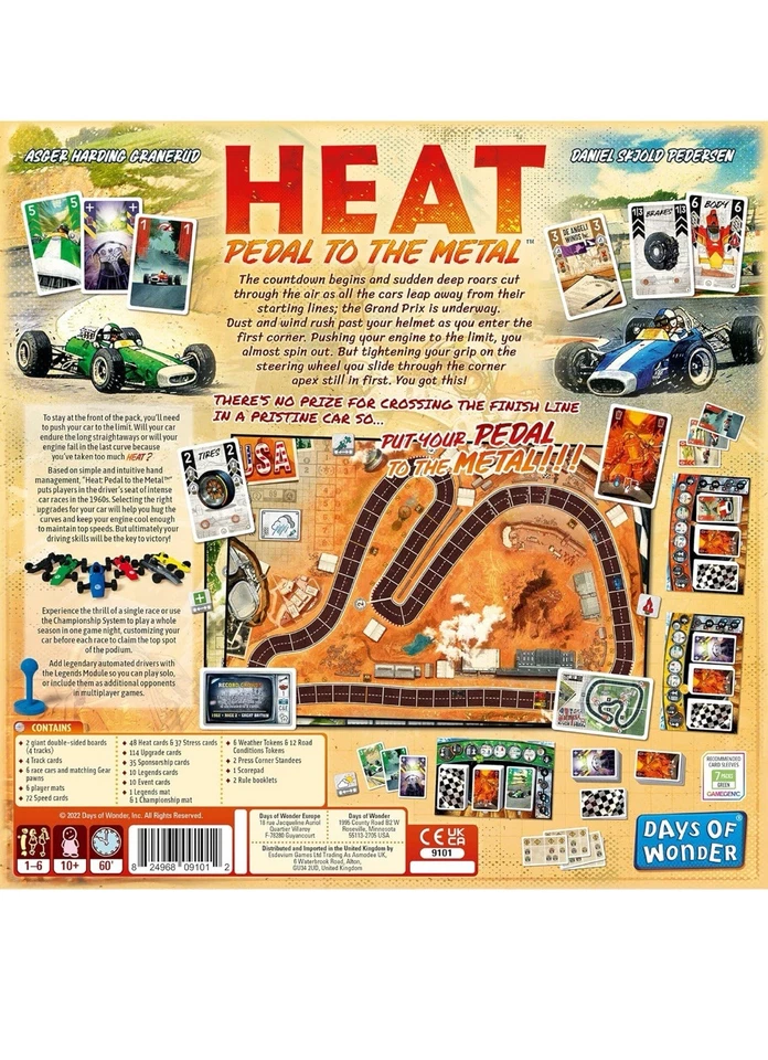Days of Wonder HEAT Pedal to the Metal Intenso Car Racing & Strategy Juego de Mesa Foto 2 de 3