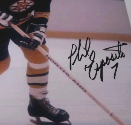 Foto autografiada 8,5x11 firmada a mano de Phil Phillip Esposito NHL Boston Bruins  Foto 2 de 3