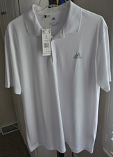 adidas Golf Mens PrimeGreen Perfoemance Polo Size L White GQ3132