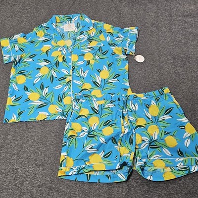 Print Fresh Printfresh Loungewear Lemon Zest Pajamas Shorts Shirt Set Size 1X P