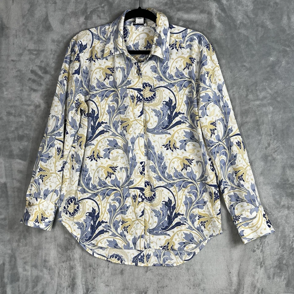 Blusa para mujer Rachel Zoe Tops estampado floral manga larga abotonada mediana satinada Foto 2 de 4