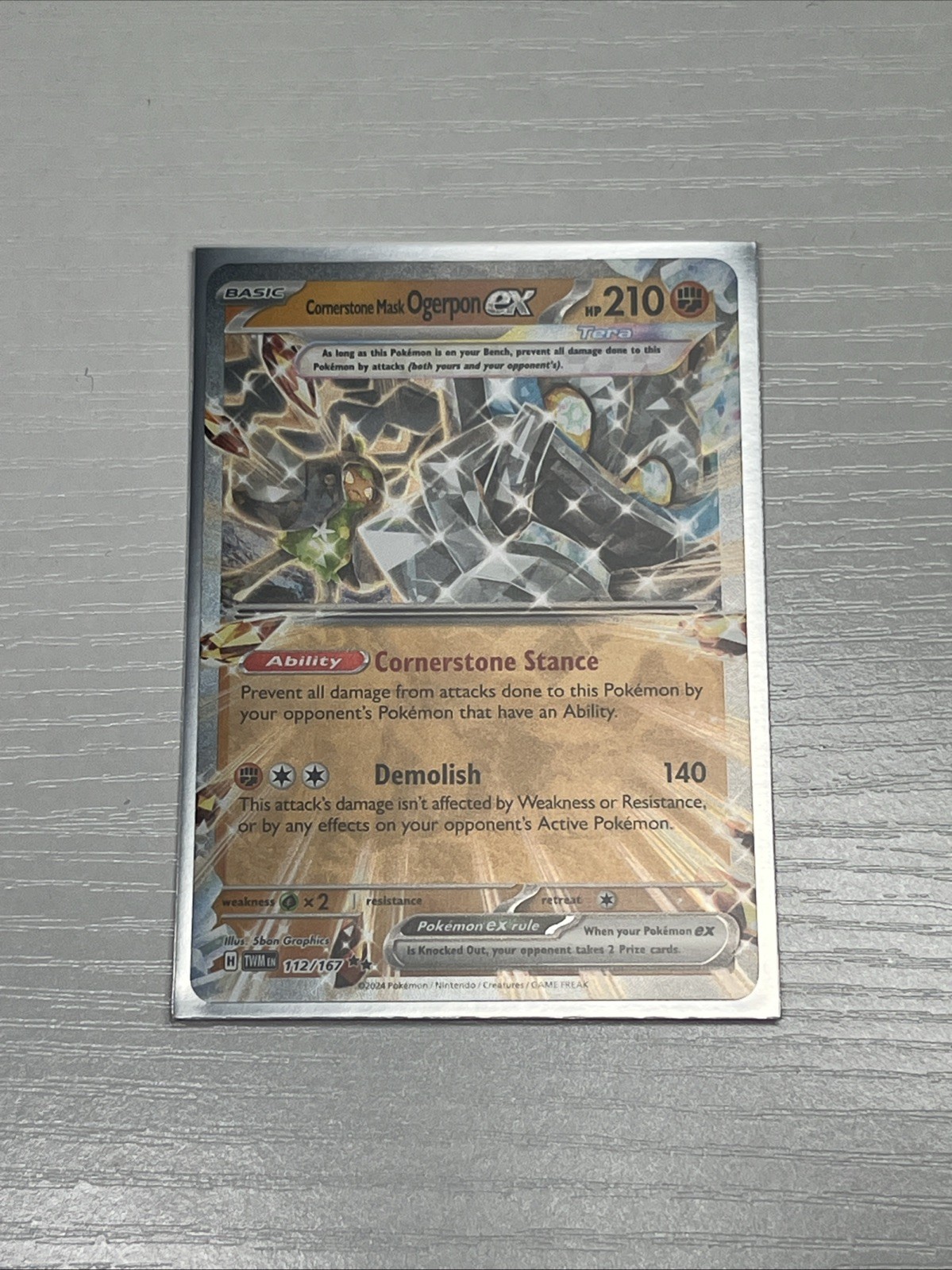 Cornerstone Mask Ogerpon EX 112/167 Sv06 Twilight Masquerade Holo Pokémon TCG