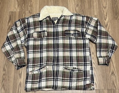 VTG Plaid Sherpa Lined Jacket - Red - Size - Large Trucker 90s Surf Point Zero