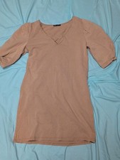 ZARA Tan Voluminous Sleeve Mini Dress Size M