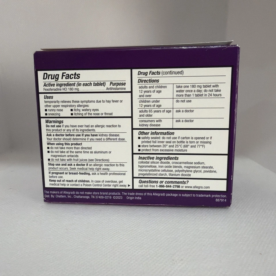ALLEGRA Alergia 24 horas 180 mg 70 comprimidos caducidad 04/2026 Foto 2 de 2