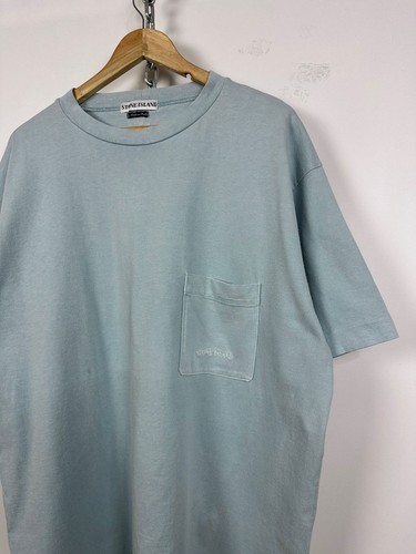 1997 Vintage Stone Island Archive Pocket Blue T-Shirt Size XXL - Picture 6 of 22