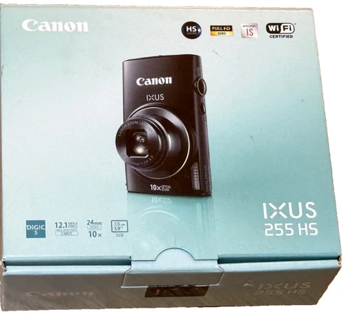 Canon IXUS 255 HS 12.1 MP Digital Camera Box, Manual & CD  EMPTY BOX - NO CAMERA
