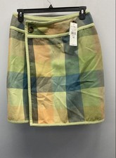 Nine Company Vintage Y2K Women's Skirt Multicolor Plaid Apres Ski Wrap 12 NWT