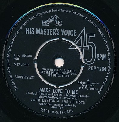 John Leyton - Make Love To Me - Used Vinyl Record 7 - G8100z