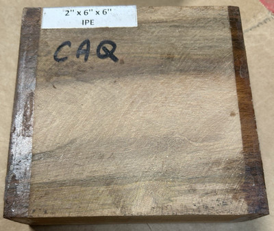 ONE KILN DRIED EXOTIC IPE PLATTER BOWL BLANK TURNING WOOD 6'' x 6'' x 2'' CAQ