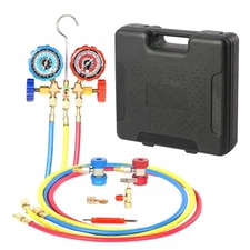 PB Motor Tech 3-Way AC Manifold Gauge Set for R134A, R12, R22 & R502 Refriger...