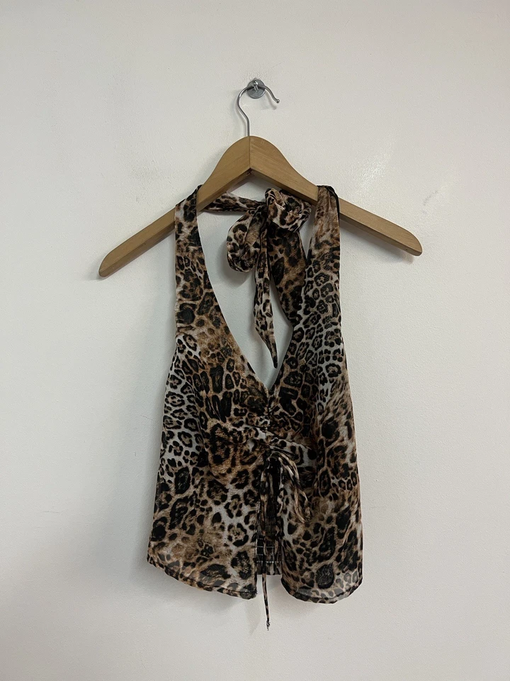 Urban Outfitters Silence + Noise Cheetah Leopard Halterneck Top Size Small - Image 4 of 4