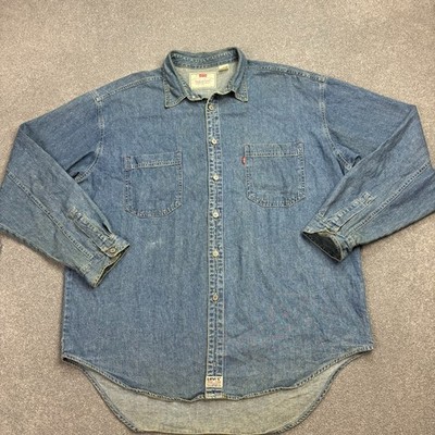 Levis Jeanshemd Erwachsene X Large blau Western Rodeo Cowboy USA Red Tab Wash...