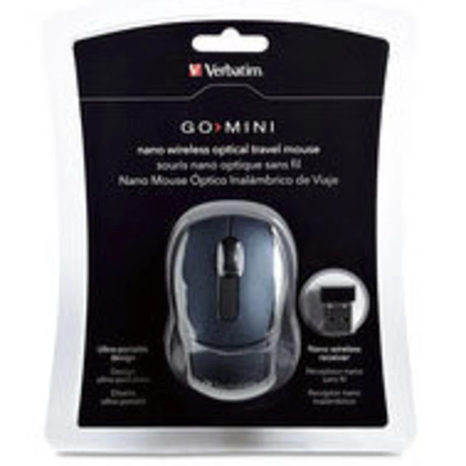 Verbatim Corporation 97470 Wireless Optical Mouse Black Travel Nano Receiver - Image 2 of 4