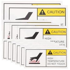 High Temperature Warning Labels 10 Pack Self-Adhesive Vinyl Caution Hot