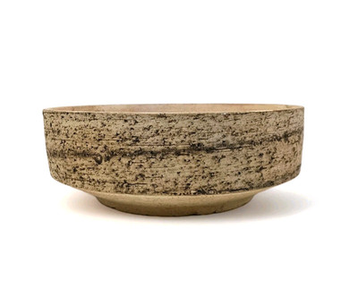 Vintage Studiokeramik brutalistische strukturierte Schale Übertopf Jardiniere D 26 cm