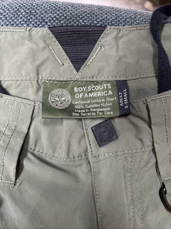 BOY SCOUTS Centennial Uniform Cargo Shorts GREEN Nylon BSA Scout Adult Size XS - Image 2 of 3