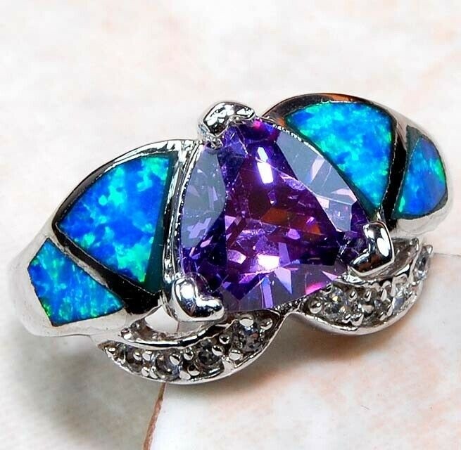 2CT Amethyst 925 Sterling Silver Ring Sz 7 GA4-6