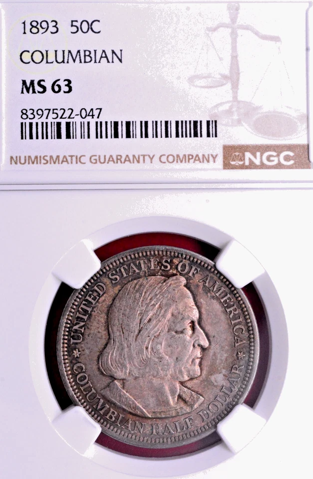 NGC MS-63! 1893 COLUMBIAN HALF - Image 3 of 4