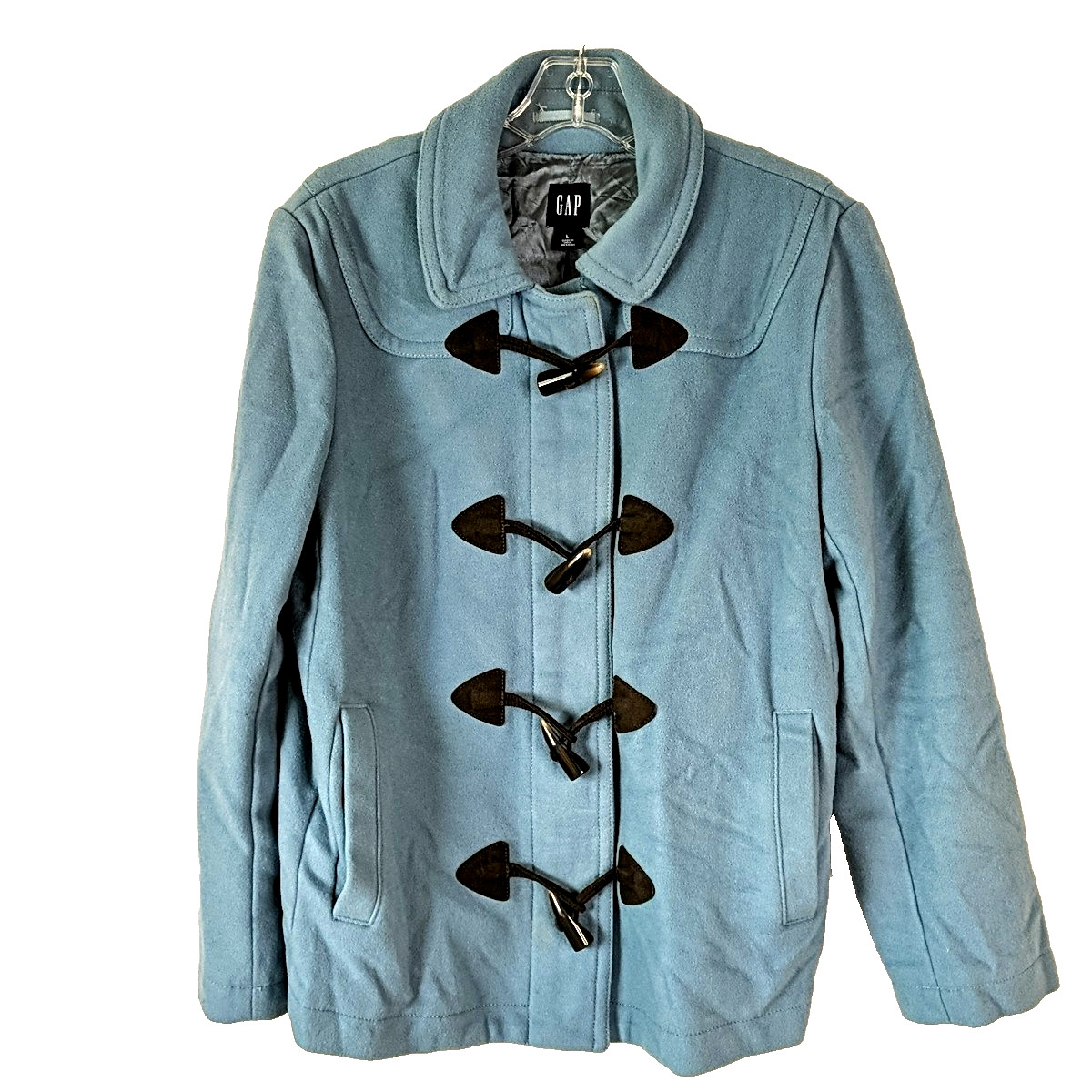 Gap Blue Wool Peacoat Frog Toggle Jacket Women Si… - image 1