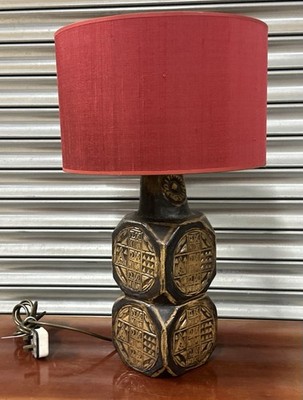 Vintage Tischlampe, englisch, Keramik, nach Bernard Rooke brutalistischer Stil