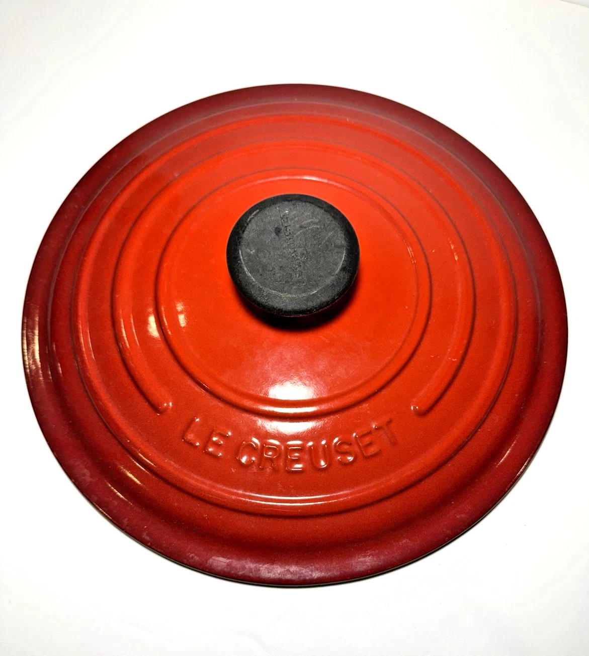 Le Creuset 26 Cerise Red LID ONLY w/ Handle Made in France Cast Iron Dutch Oven