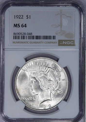 1922 Peace Dollar $1 NGC MS64