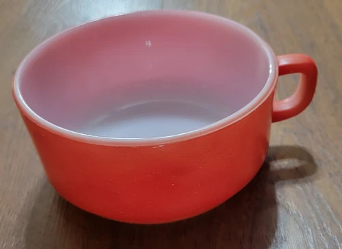 Anchor Hocking Fire King Red  Soup Mug D Handle Vintage