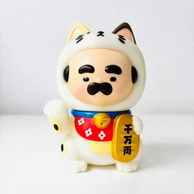 UNBOX CHUBBY OJISAN LUCKY CAT BY AMBER GID Soft Vinyl Sofubi Figure H11CM(4.4in)