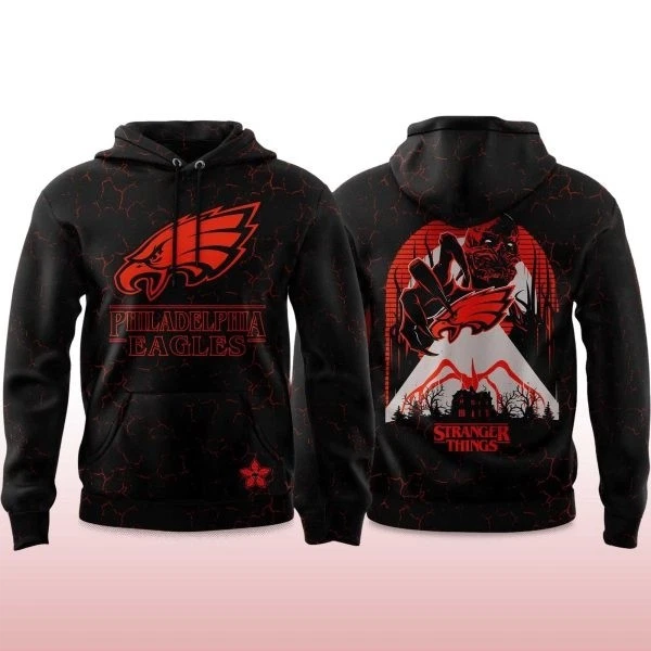 2025 Eagles x Stranger Things 5 Hoodie - 3D Graphic