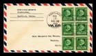 DR JIM STAMPS US COVER HENRY W LONGFELLOW FAMOUS AMERICANS FDC BLOCK AIR MAIL