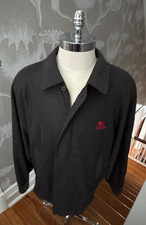 Burberrys Vintage Men's Black Harrington Bomber Jacket Made USA 90s Red Logo XL