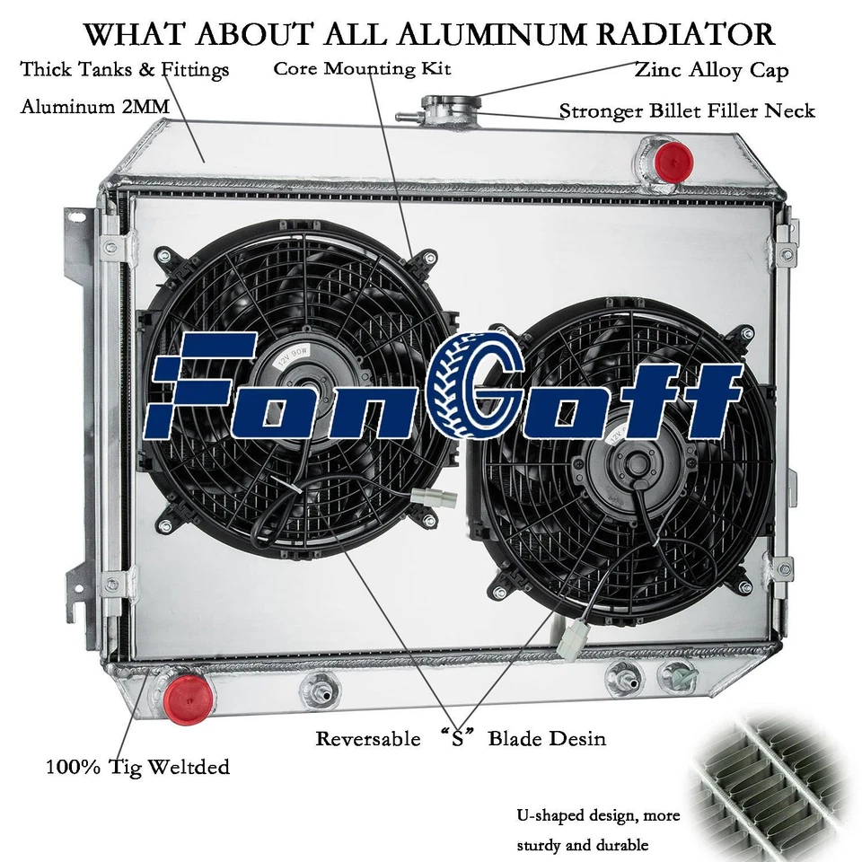 3-Row Radiator Shroud Fan For 1968-1973 Dodge Charger/ Plymouth Road Runner NEW Foto 2 de 4