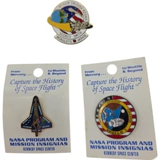 NASA Space Program And Mission Insignia Pins Lot of 3
