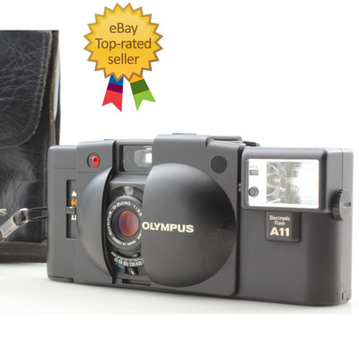 【FAST NEUWERTIG】 Olympus XA2 Schwarz Point & Shoot Filmkamera A11 Blitz aus...