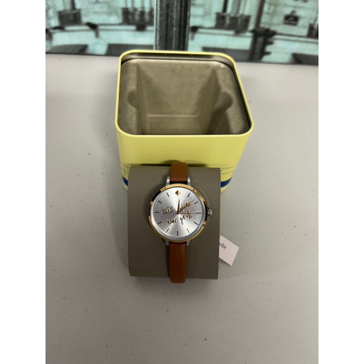 Kate Spade New York KSW9047 Metro Three-Hand Brown Leather Watch
