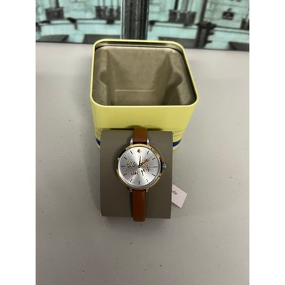 Kate Spade New York KSW9047 Metro Three-Hand Brown Leather Watch