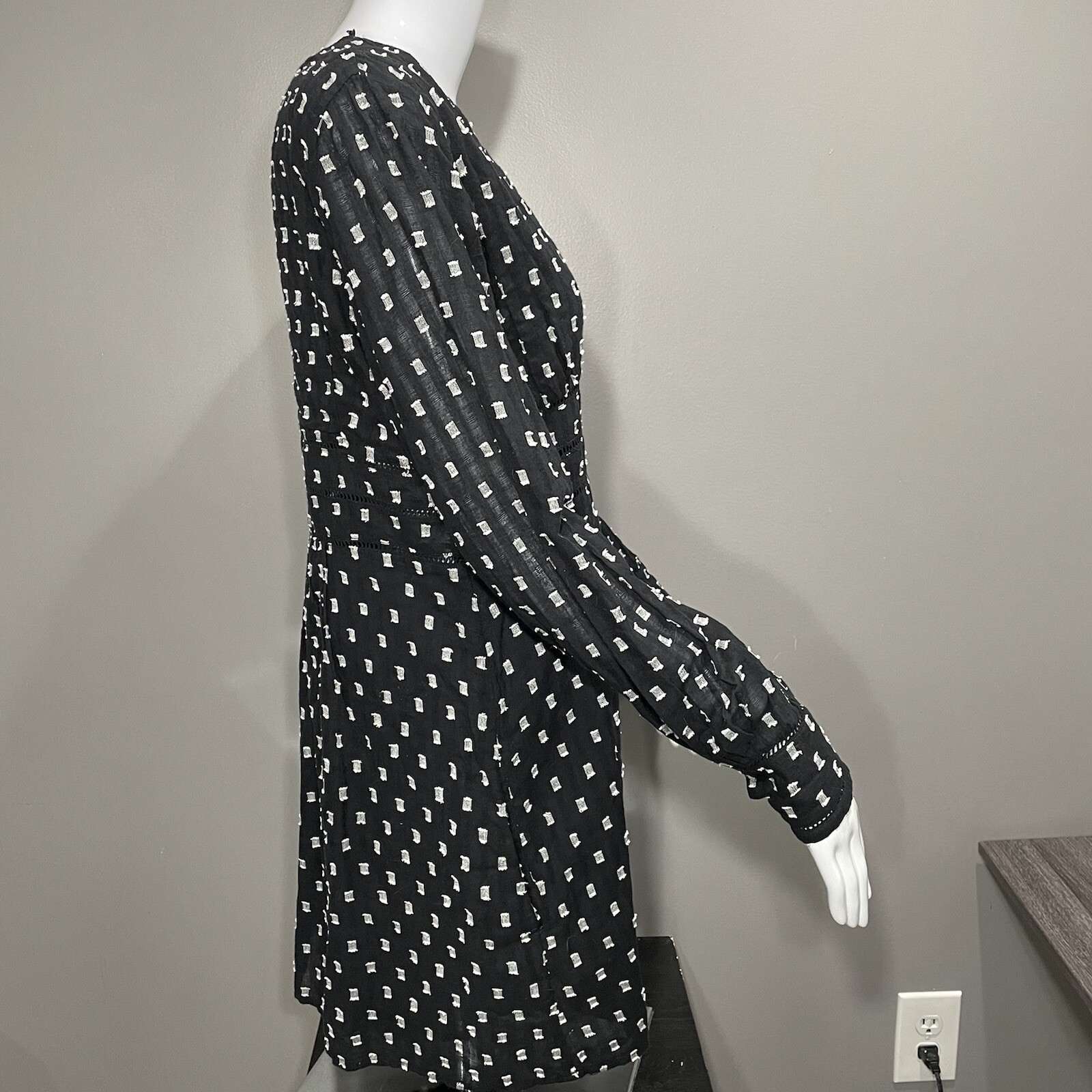 Zara Black And White Eyelet Dress Gem