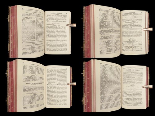 1856 STUNNING Fine Binding Catholic Romain Parishioner | Liturgy Bible Art - Picture 5 of 24