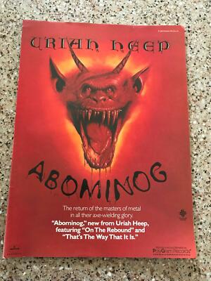 1982 VINTAGE ALBUM PROMO PRINT Ad FOR URIAH HEEP 