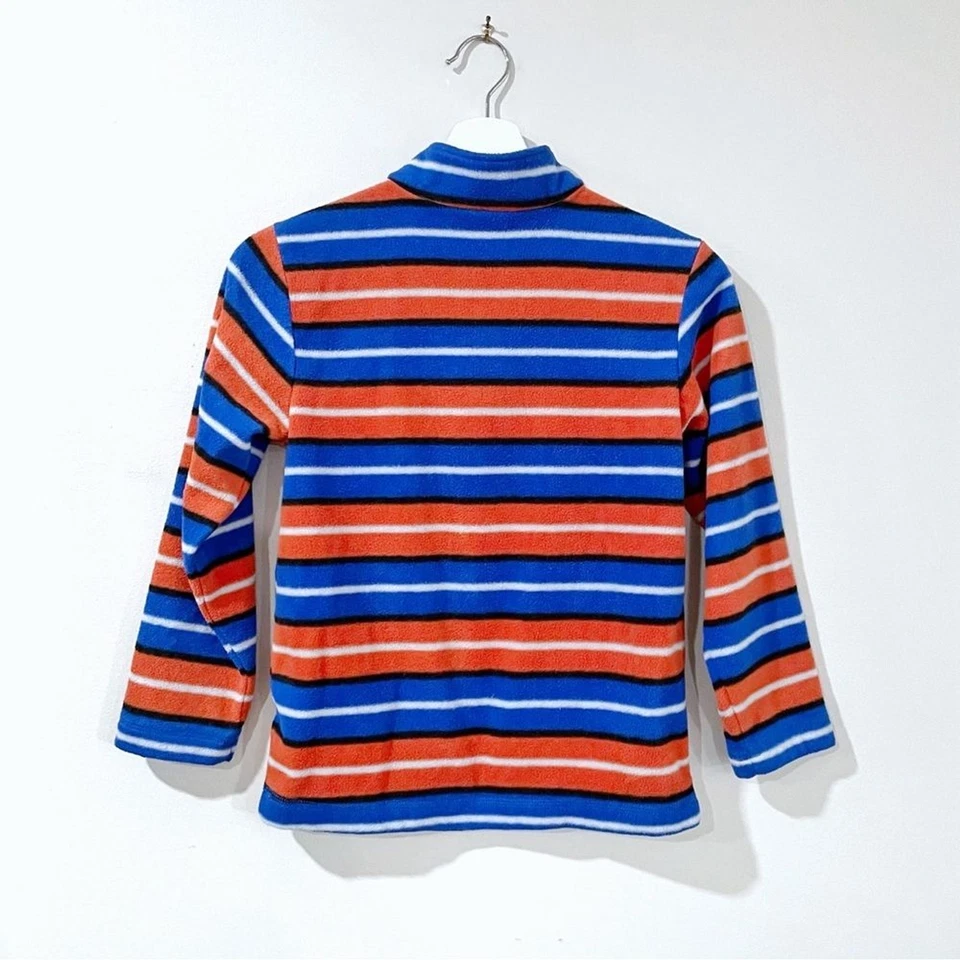 Hanna Andersson в полоску четверть молнии пуловер флисовый свитер - многоцветный, для мальчиков 8 - Изображение 3 из 4