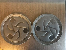 DANGEROUS MUSIC Notes Themed 4" Leather Coasters 2pc Set