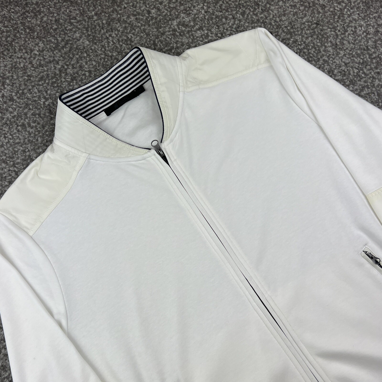 Raffi Jacket Mens Medium White Solid Full Zip Bom… - image 2