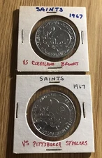 Vintage 1st Year 1967 New Orleans Saints Jax Beer Doubloons Mint Browns/Steelers